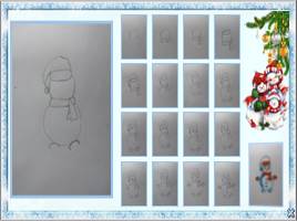 Поэтапное рисование «Снеговичок в шарфике», слайд 10