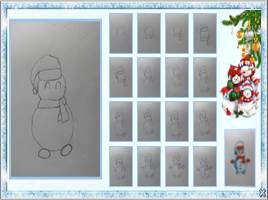 Поэтапное рисование «Снеговичок в шарфике», слайд 11