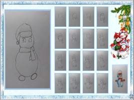 Поэтапное рисование «Снеговичок в шарфике», слайд 12