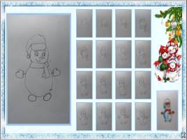 Поэтапное рисование «Снеговичок в шарфике», слайд 14