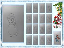 Поэтапное рисование «Снеговичок в шарфике», слайд 15