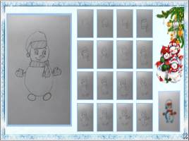 Поэтапное рисование «Снеговичок в шарфике», слайд 18