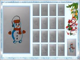 Поэтапное рисование «Снеговичок в шарфике», слайд 20