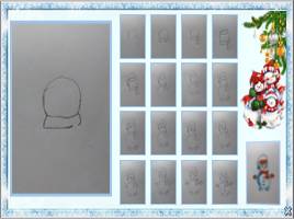 Поэтапное рисование «Снеговичок в шарфике», слайд 5