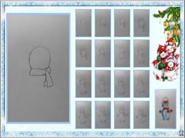 Поэтапное рисование «Снеговичок в шарфике», слайд 6