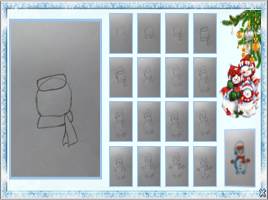 Поэтапное рисование «Снеговичок в шарфике», слайд 7