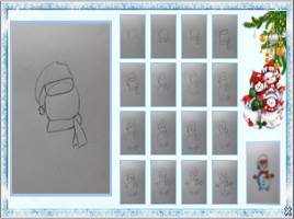 Поэтапное рисование «Снеговичок в шарфике», слайд 8