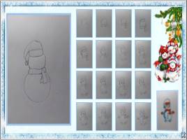 Поэтапное рисование «Снеговичок в шарфике», слайд 9
