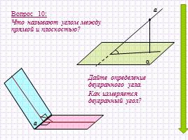 Обобщающий урок «Перпендикулярность прямых и плоскостей», слайд 14