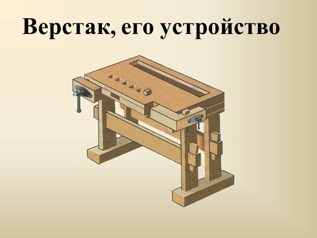 Презентация Верстак, его устройство