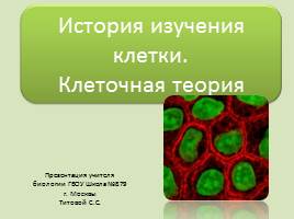 Презентация История изучения клетки - Клеточная теория