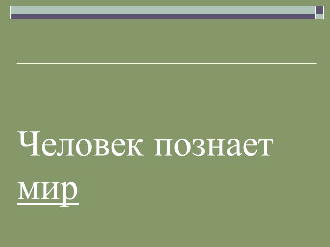 Презентация Человек познает мир