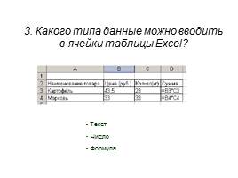 Бинарный урок по теме «Применение программы электронная таблица Excel в профессии «Повар, кондитер», слайд 13