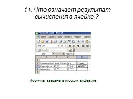 Бинарный урок по теме «Применение программы электронная таблица Excel в профессии «Повар, кондитер», слайд 20