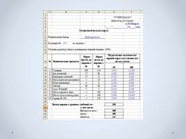 Бинарный урок по теме «Применение программы электронная таблица Excel в профессии «Повар, кондитер», слайд 26