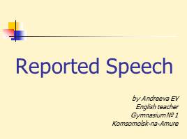 Дидактический материал «Reported Speech», слайд 1