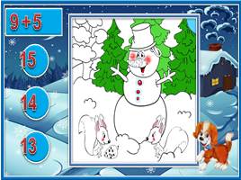 Тренажёр-раскраска по математике для 1 класса «Снеговик в лесу», слайд 5