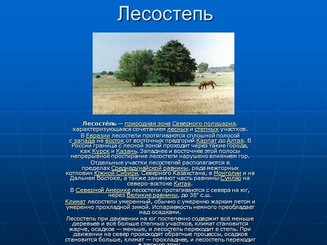 Презентация Степь и лесостепь и их описание