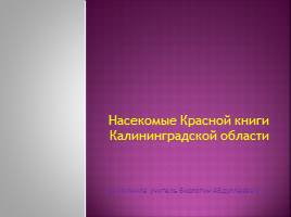 Насекомые Красной книги Калининградской области, слайд 1