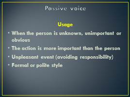 Passive voice - 10 класс, слайд 1