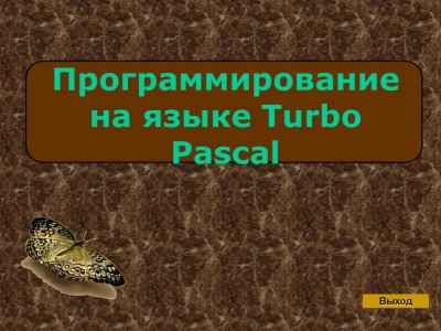 Презентация Програмирование на языке Паскаль