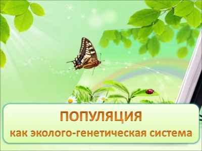 Презентация Популяция как эколого-генетическая система